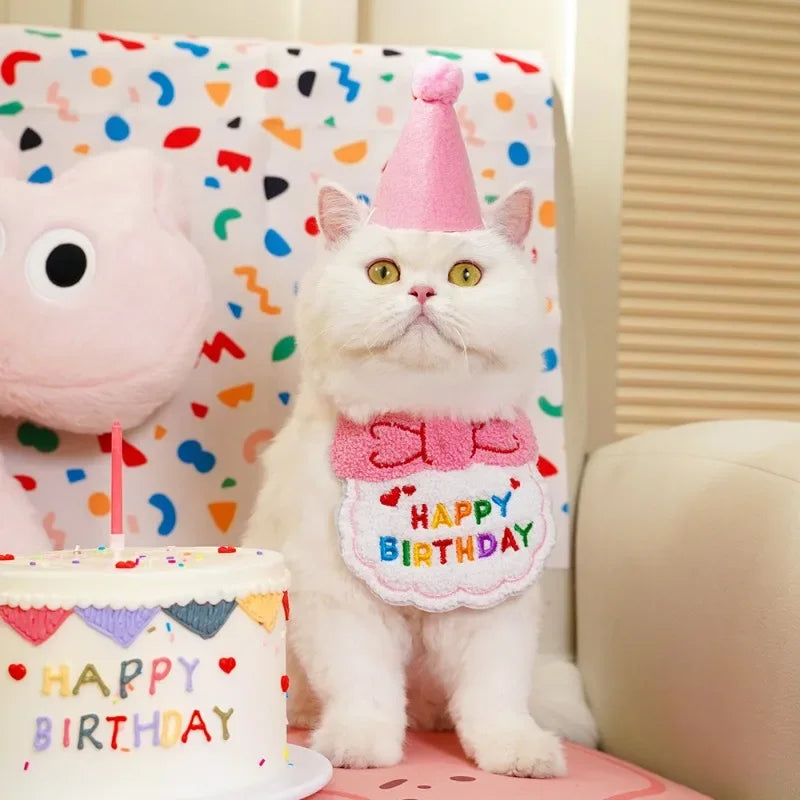 Pink cat and small dog gotcha day outfit with elastic hat.