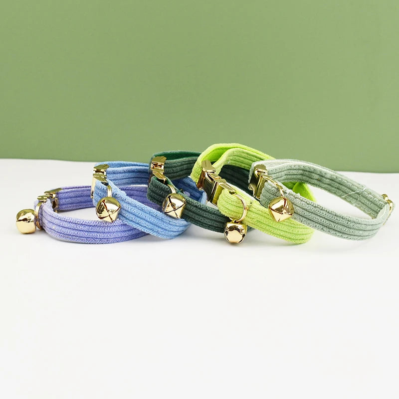 Personalized Breakaway Cat Collar | Engraved Corduroy with Bow Tie
