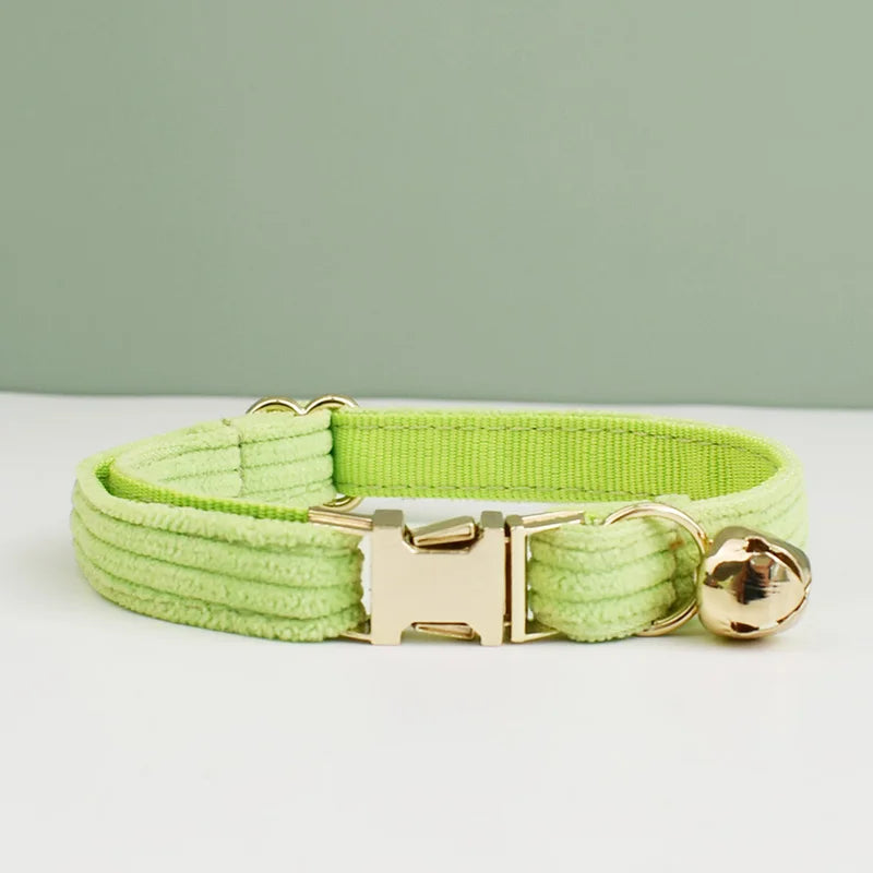 Personalized Breakaway Cat Collar | Engraved Corduroy with Bow Tie