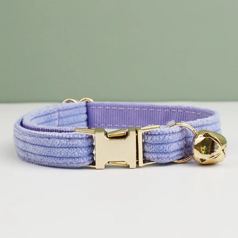 Personalized Breakaway Cat Collar | Engraved Corduroy with Bow Tie
