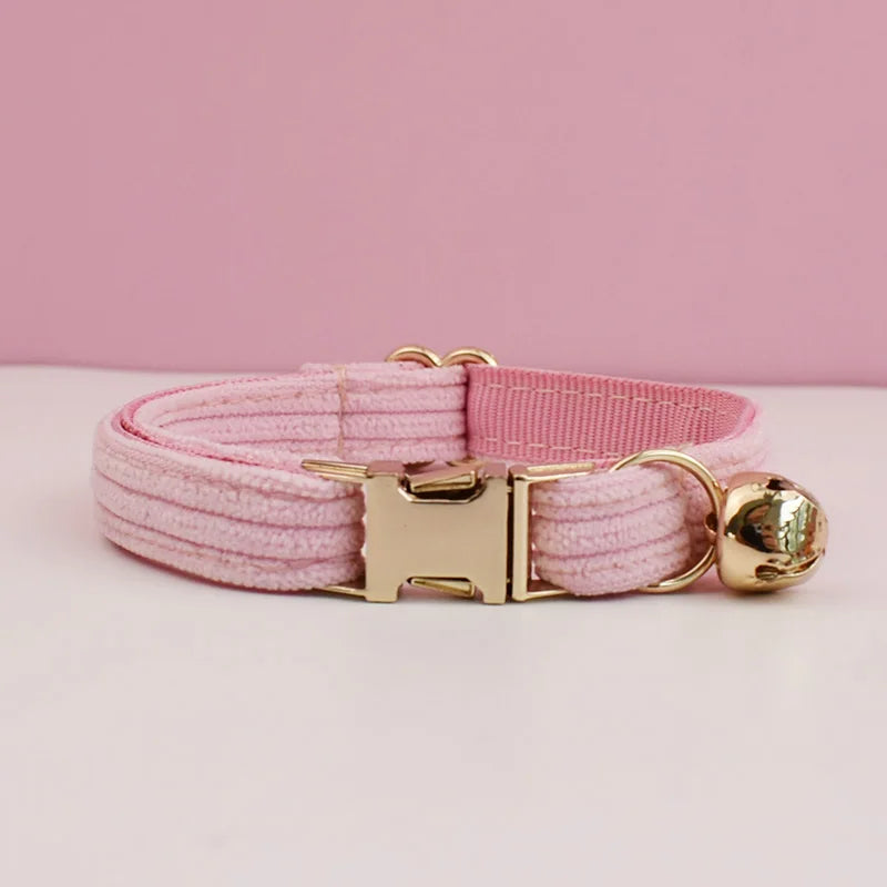 Personalized Breakaway Cat Collar | Engraved Corduroy with Bow Tie