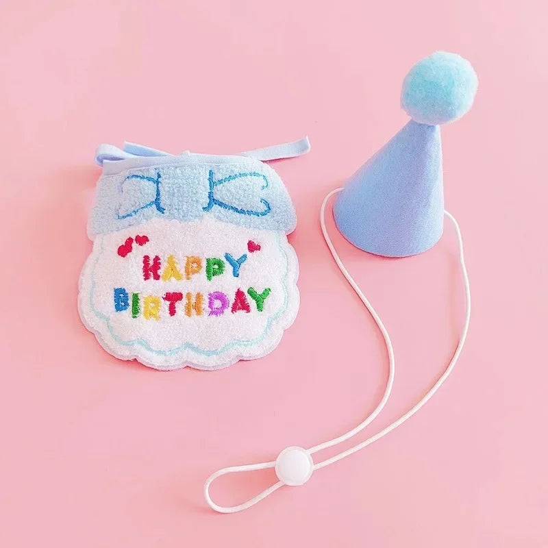 Adjustable Dog Birthday Hat & Bandana Set | Gotcha Day Outfit