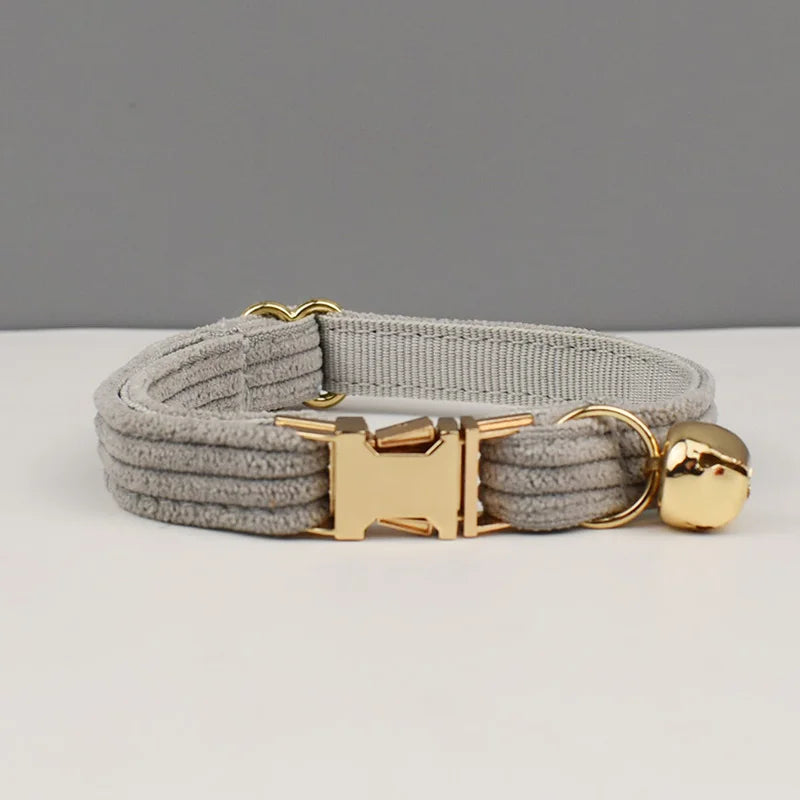 Personalized Breakaway Cat Collar | Engraved Corduroy with Bow Tie